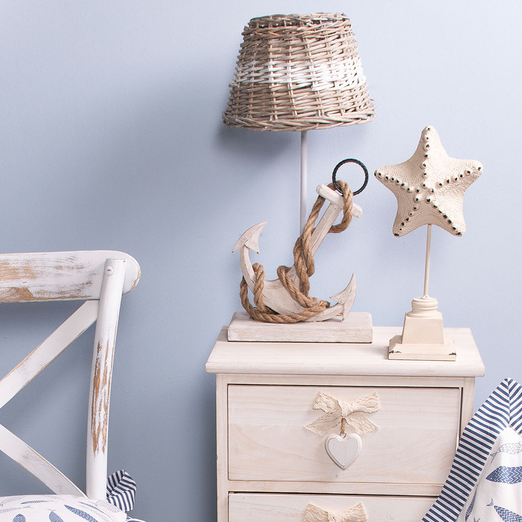 Abażur wiklinowy biało brązowy 23 cm Clayre Eef