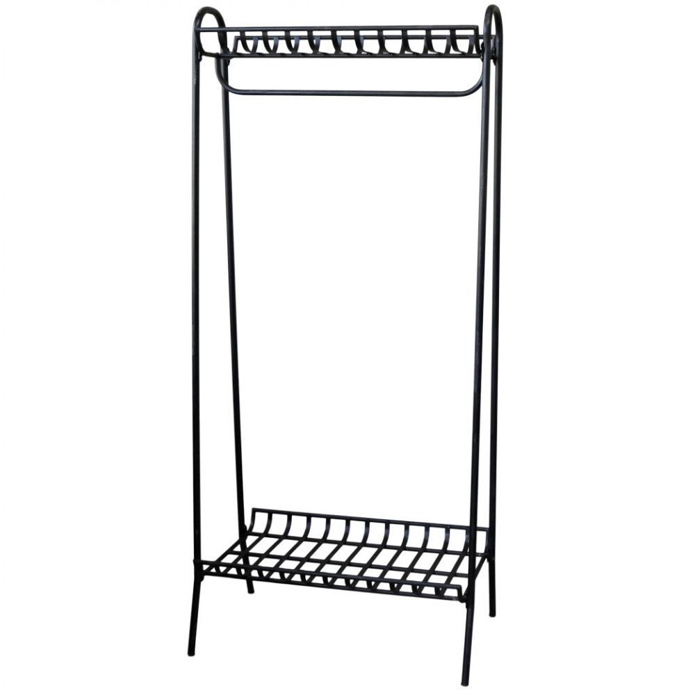 Wieszak podłogowy Chic Antique z półkami czarny