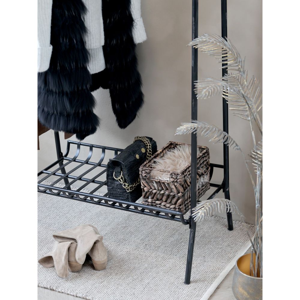 Wieszak podłogowy Chic Antique z półkami czarny