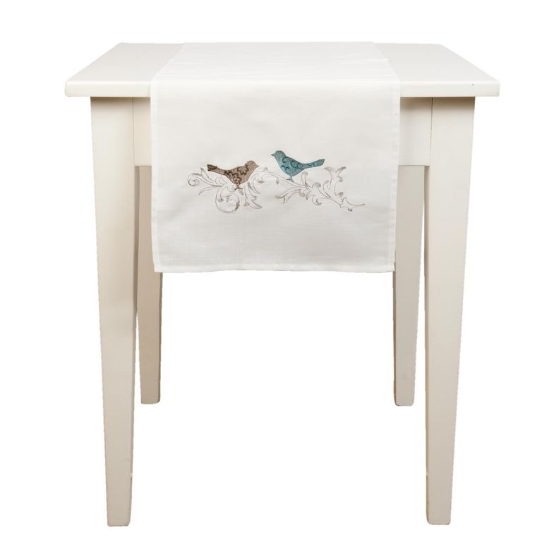 Bieżnik ptaki turkusowe retro Clayre Eef