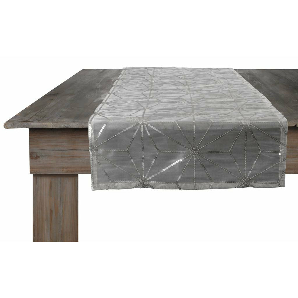 Bieżnik srebrny elegancki na stół