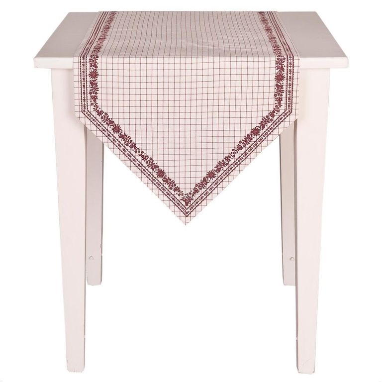 Bieżnik świąteczny 50 x 160 cm biało bordowy Clayre Eef