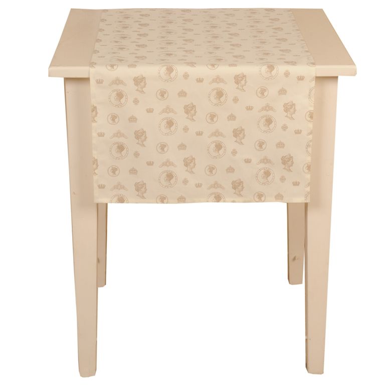 Bieżnik stylowy twarze śmietanowy Clayre Eef