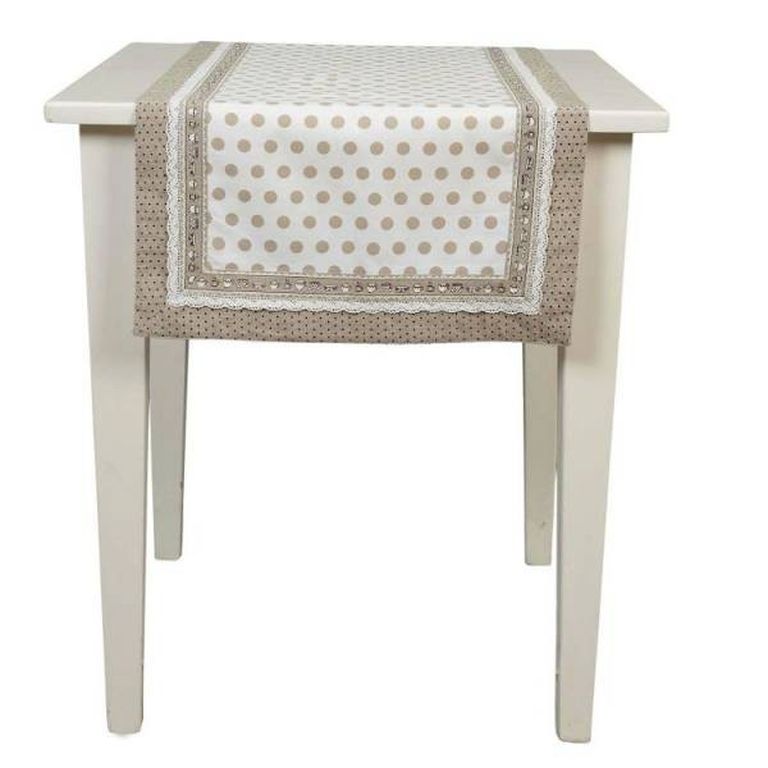 Bieżnik beżowy w grochy Clayre Eef