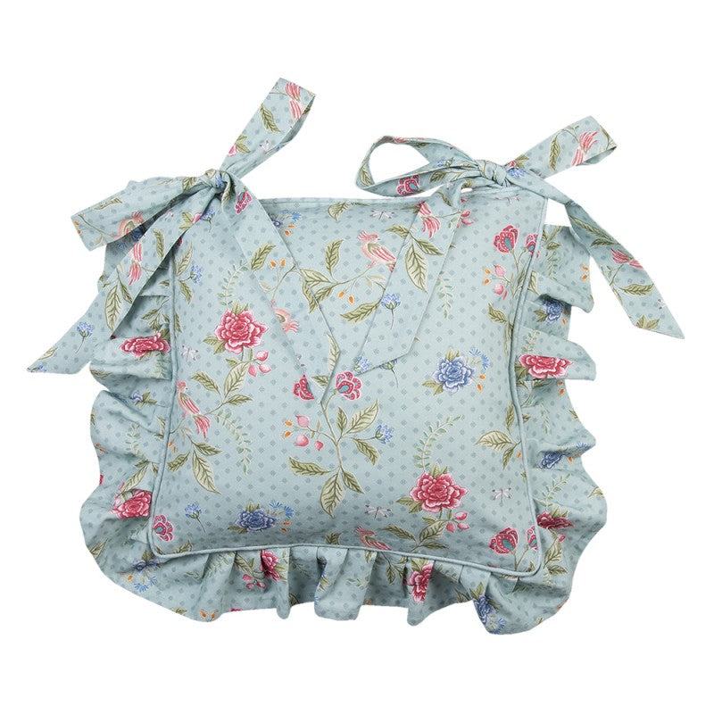 Poduszka na krzesło kwiaty miętowe z fabanką Clayre Eef