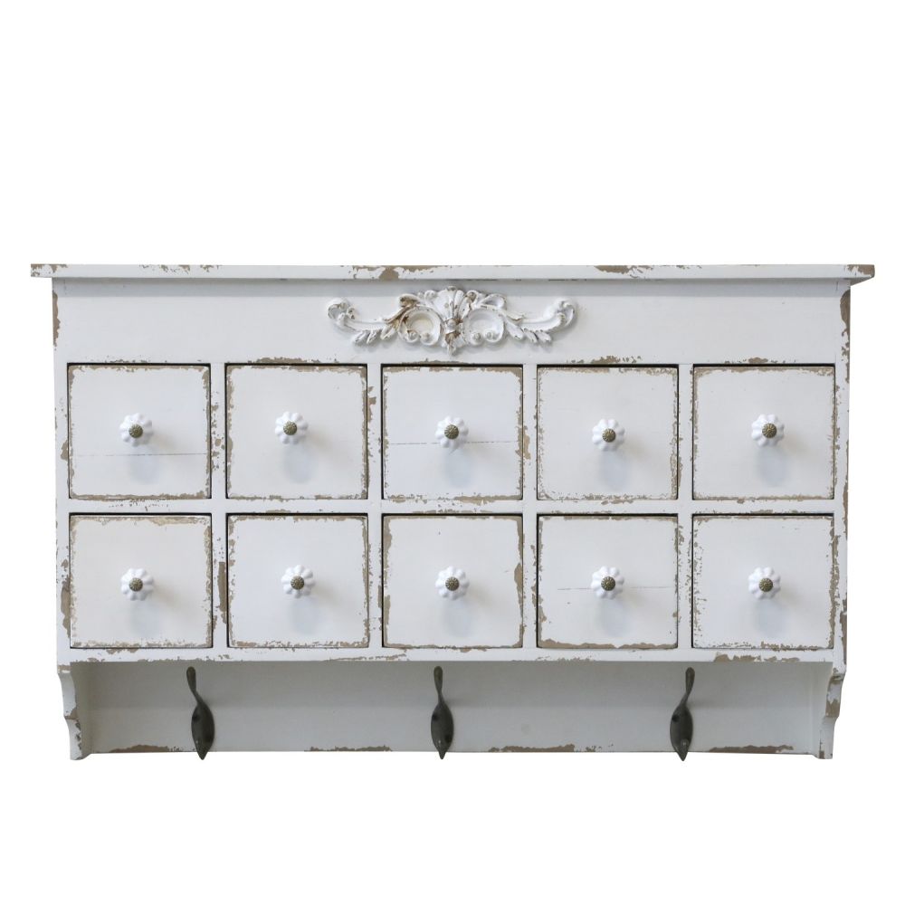 Szafka ścienna prowansalska Chic Antique z szufladkami