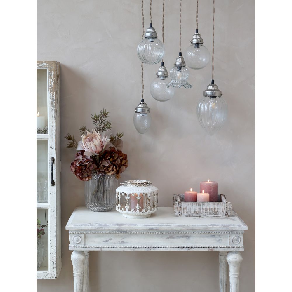 Lampa szklana Chic Antique wisząca owalna