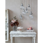 Lampa szklana Chic Antique wisząca owalna