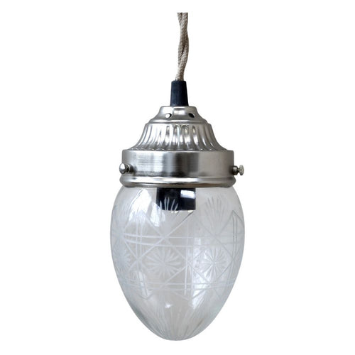Lampa szklana Chic Antique wisząca owalna
