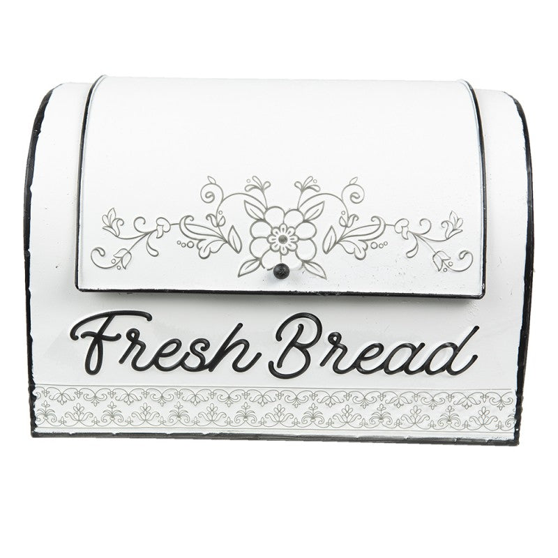 Chlebak metalowy biały retro Clayre Eef
