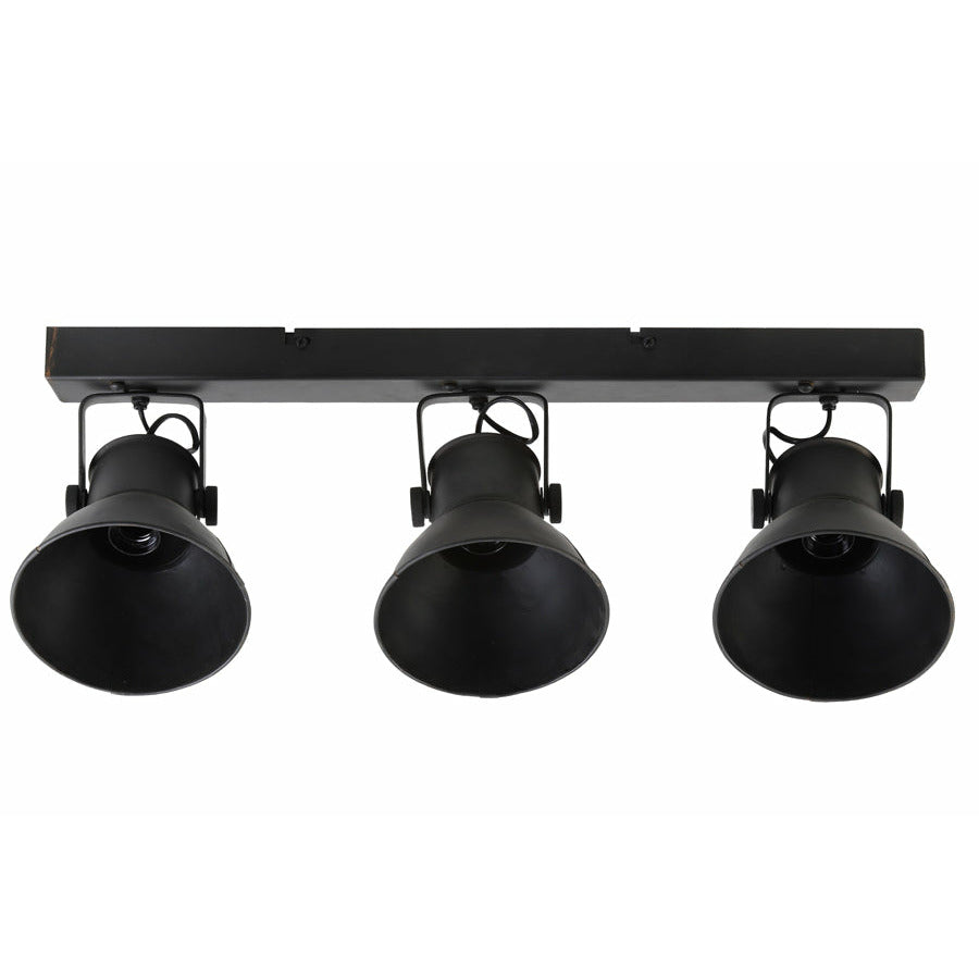 Lampa potrójna sufitowa industrialna czarna mat Light Living