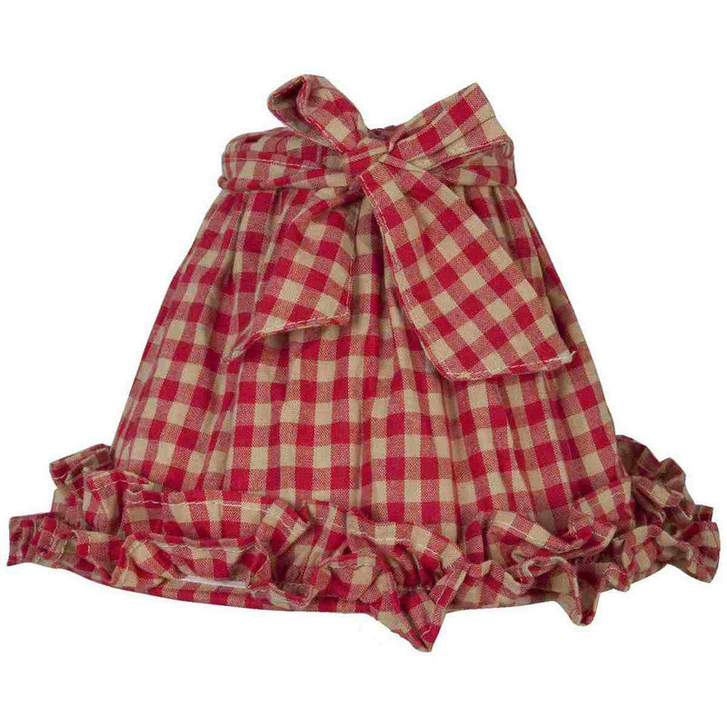 Abażur czerwona kratka z kokardą Clayre Eef
