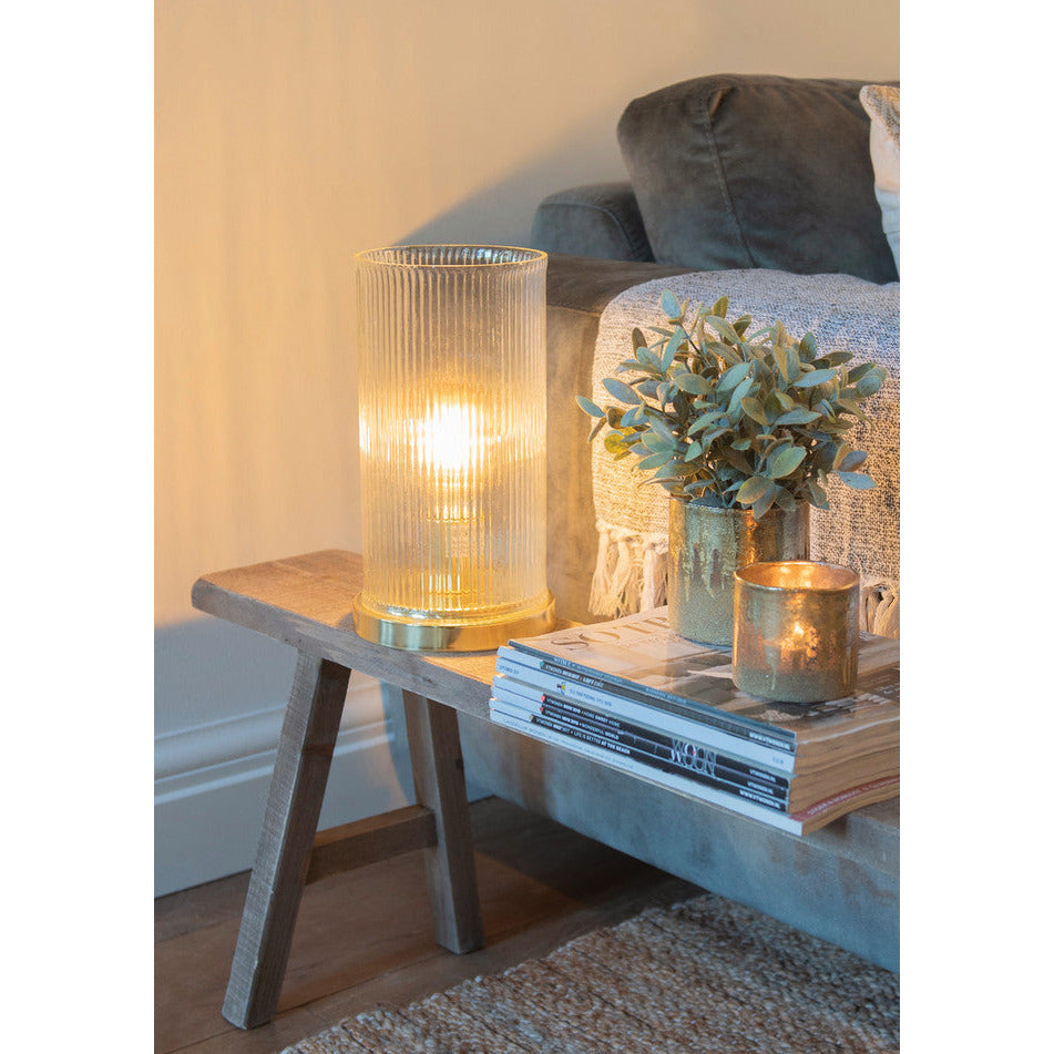 Lampa stołowa szklana Modern złota  Clayre Eef