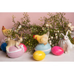 Króliczek na jajku figurka retro różowy Clayre Eef