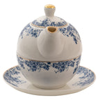 Dzbanek z filiżanką porcelanowy niebieskie kwiaty Clayre Eef