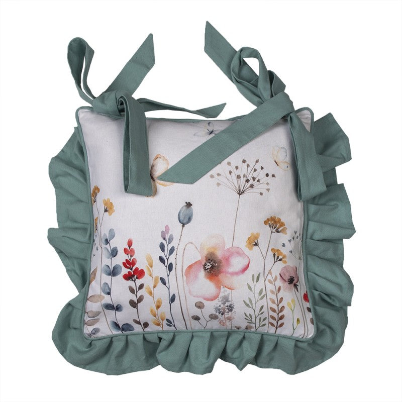 Poduszka na krzesło wiosenna łąka z fabanką prowansalska Clayre Eef