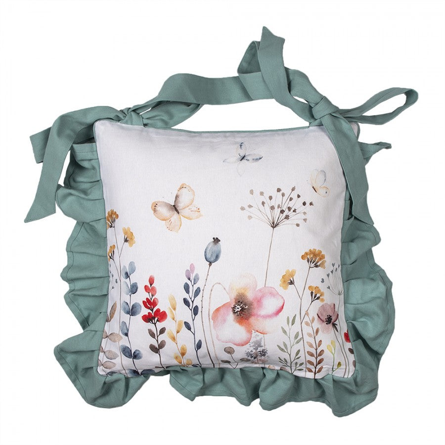 Poduszka na krzesło wiosenna łąka z fabanką prowansalska Clayre Eef