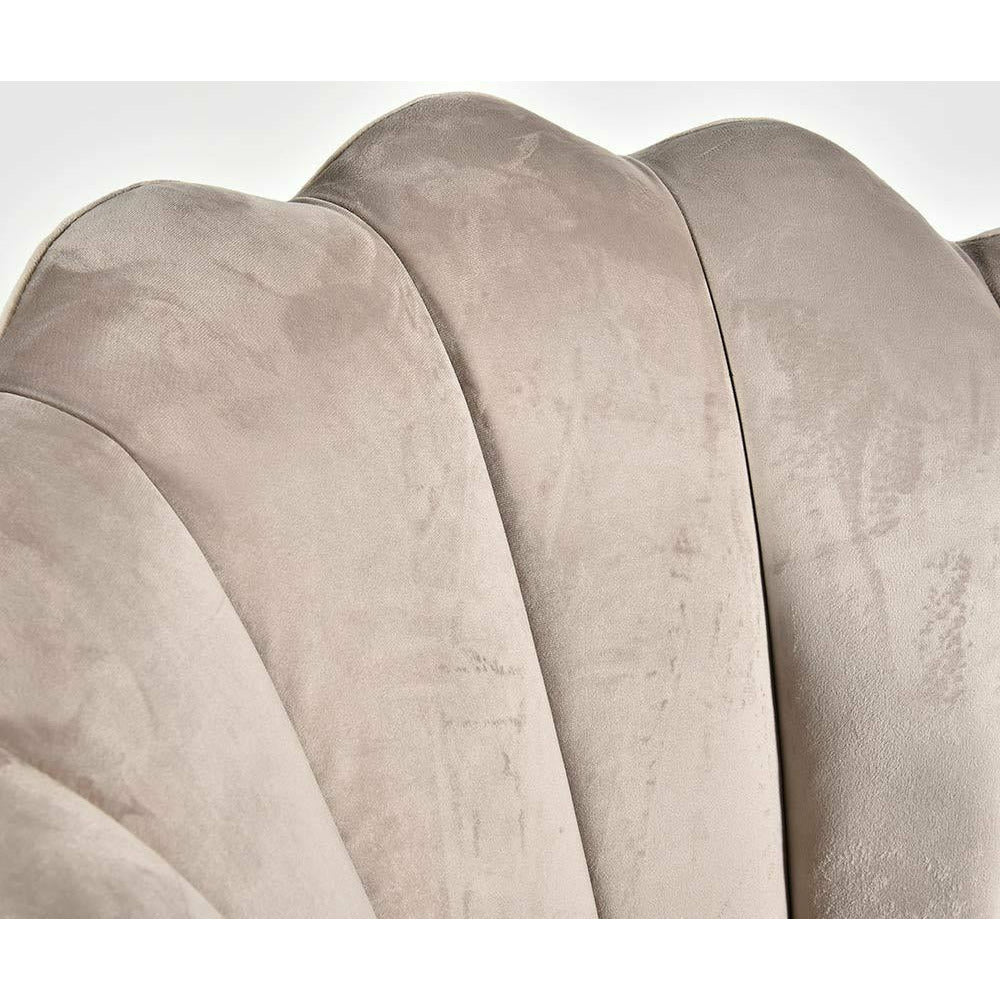 Krzesło muszelka beżowe welurowe Glamour Belldeco