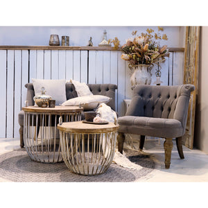 Fotel tapicerowane szary Chic antique