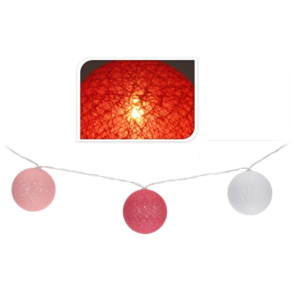 Girlanda Cotton Balls różowa