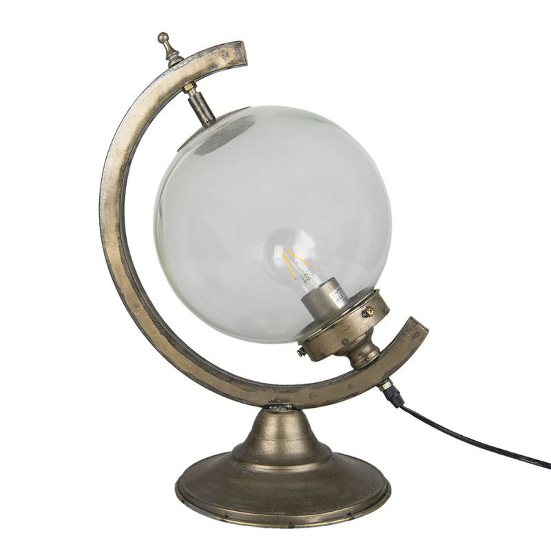 Lampa gabinetowa stołowa 49 cm złoty globus