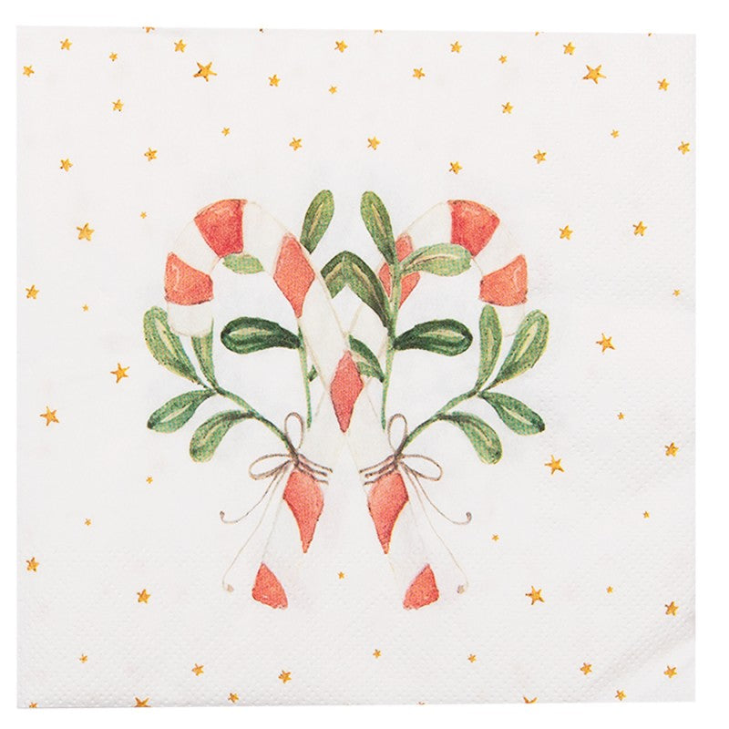 Serwetki papierowe świąteczne laski na Boże Narodzenie Clayre Eef