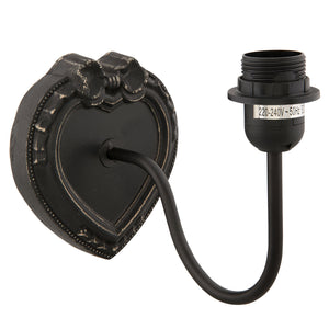 Kinkiet ścienny serce czarny Clayre Eef