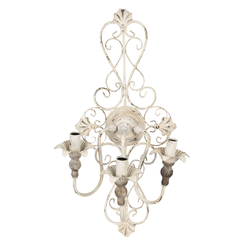 Kinkiet ścienny prowansalski ażurowy metalowy Clayre Eef