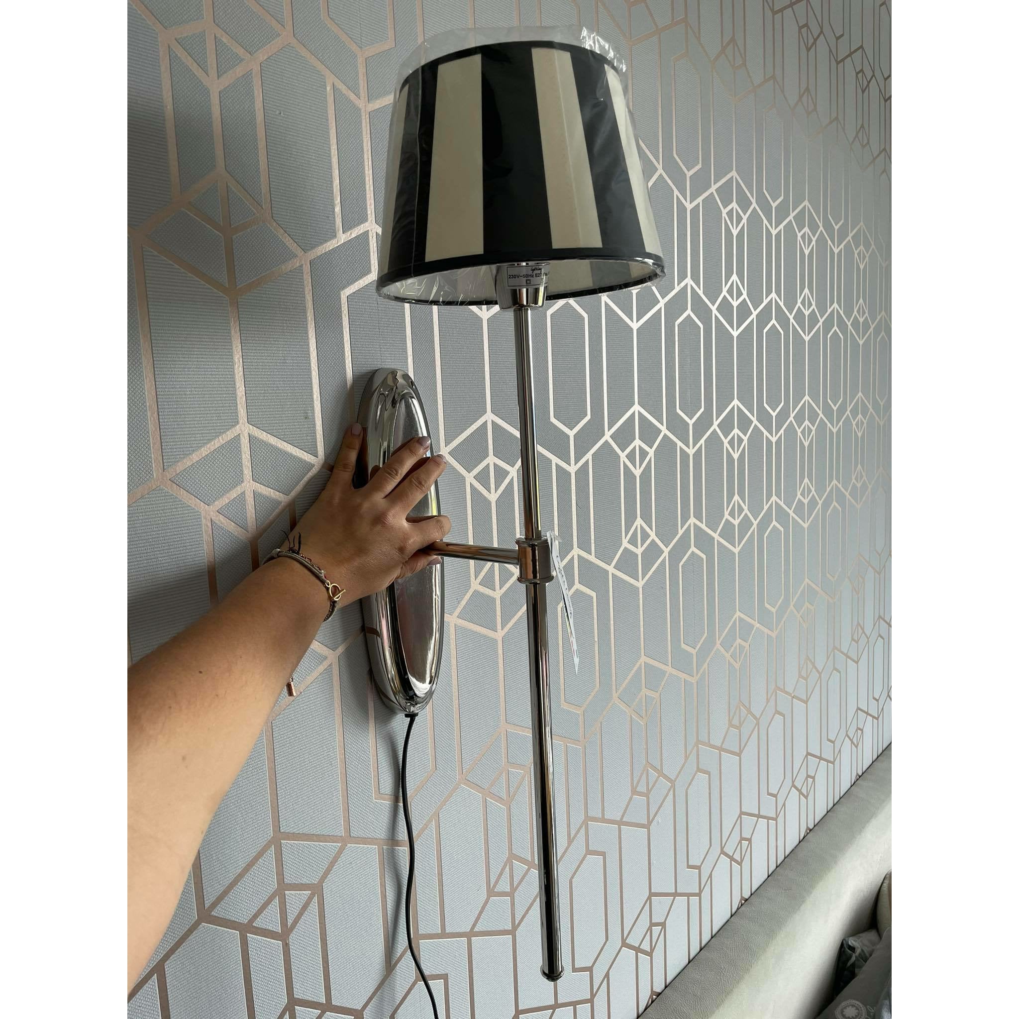 Kinkiet Hampton Sahid srebrny długi Light Living