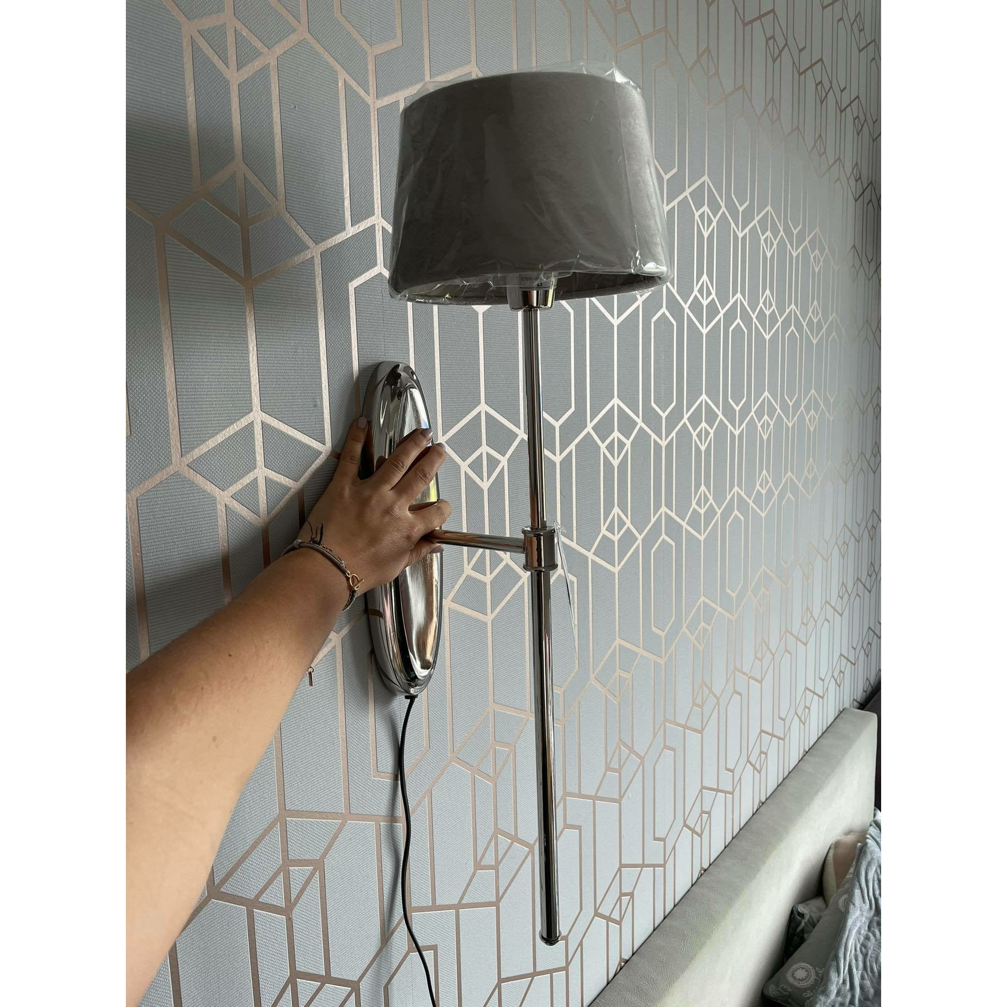 Kinkiet Hampton Sahid srebrny długi Light Living