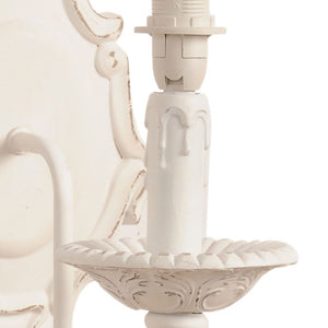 Kinkiet ścienny drewniany prowansja biały Clayre Eef