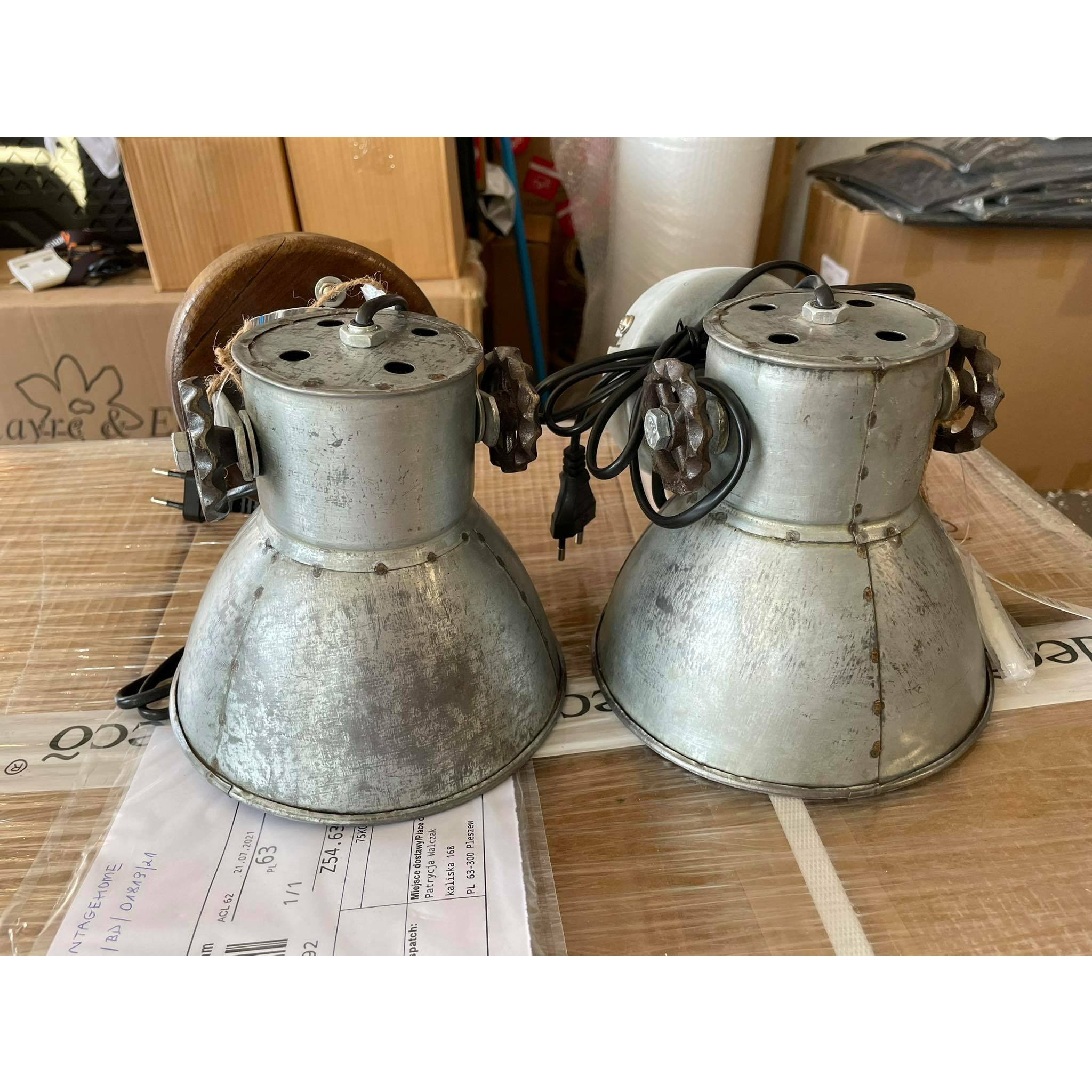 Kinkiet industrialny Light Living srebrny, vintage