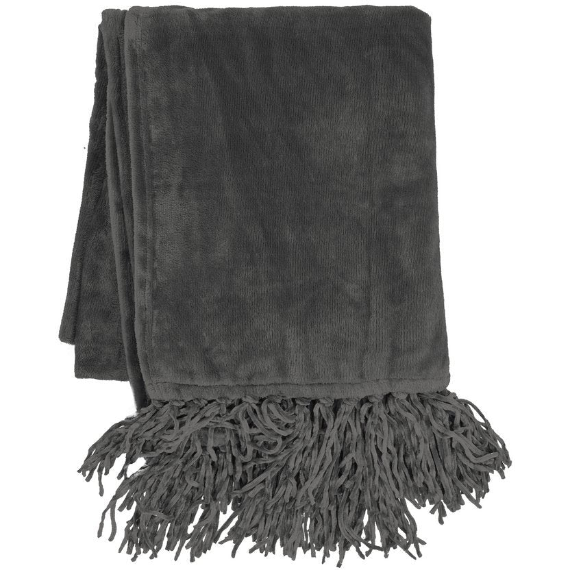 Ciemnoszary koc Tiseco Home Studio Flanela , 170 x 130 cm