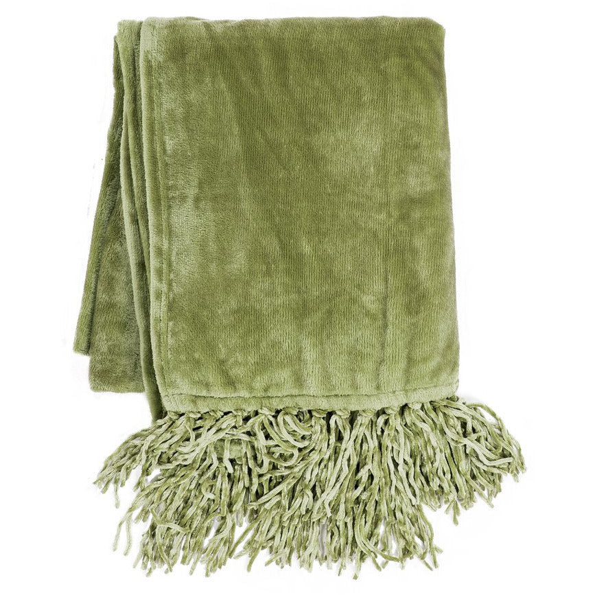 Oliwkowy koc Tiseco Home Studio Flanela , 170 x 130 cm