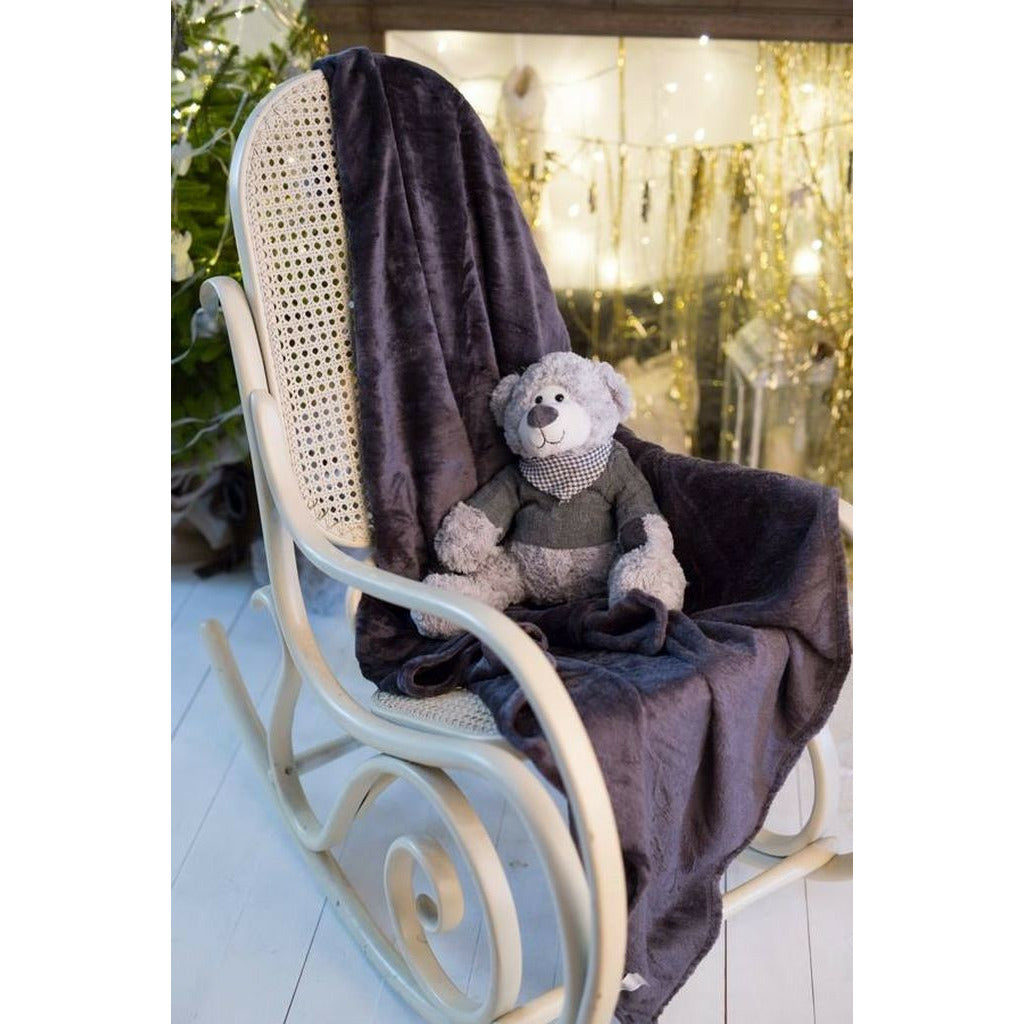 Koc dekoracyjny szary polar