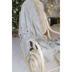 Koc w warkocze szary wełniany