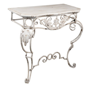 Konsola metalowa prowansalska biała Clayre Eef