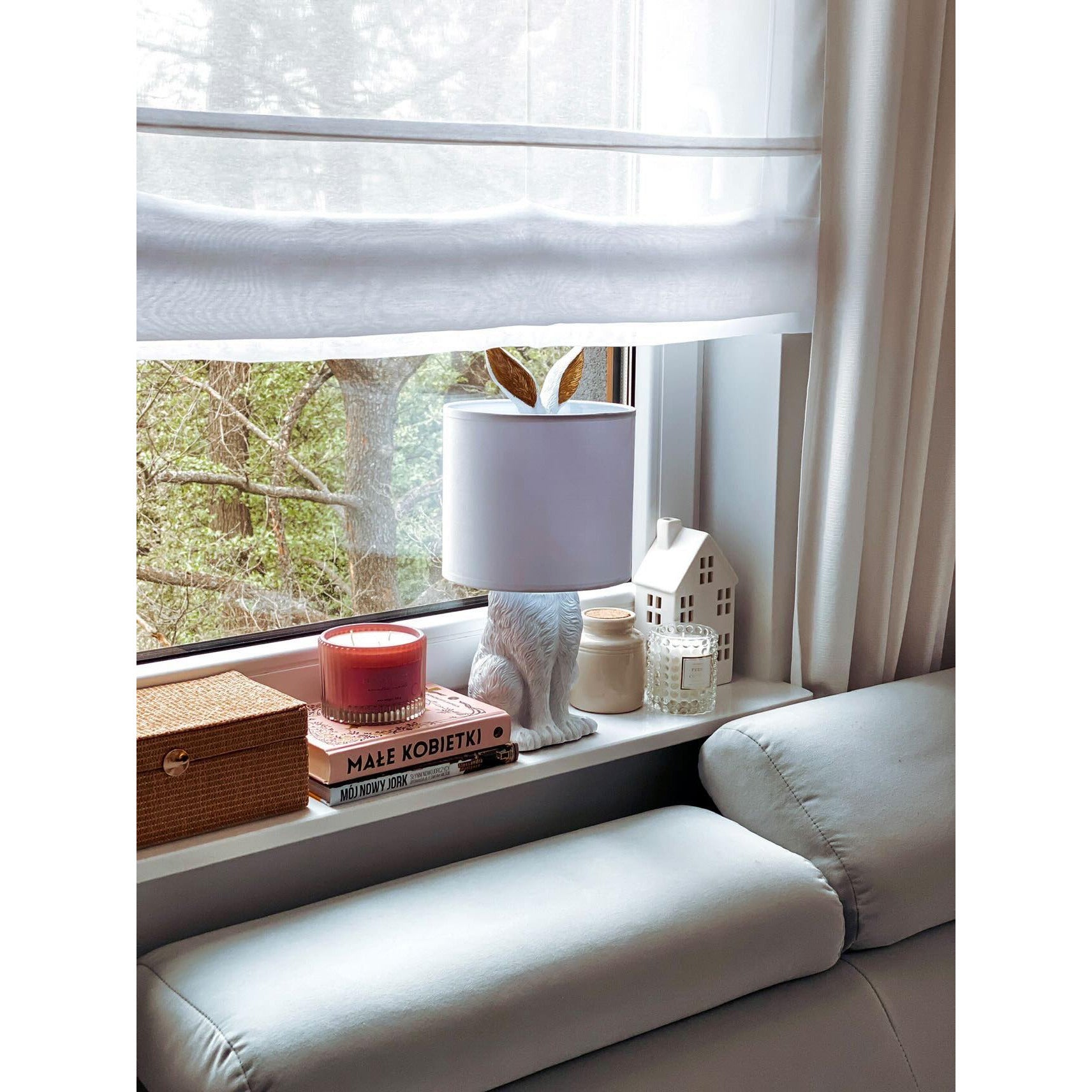 Lampa stołowa biały Królik Clayre Eef