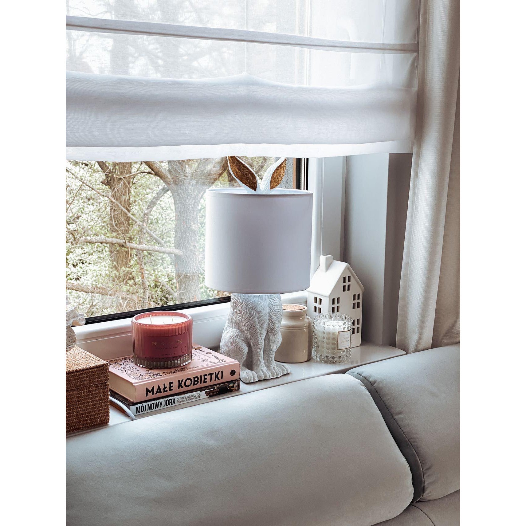 Lampa stołowa biały Królik Clayre Eef