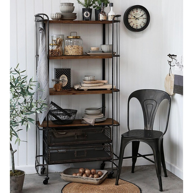 Krzesło industrialne Chic Antique Factory metalowe czarne