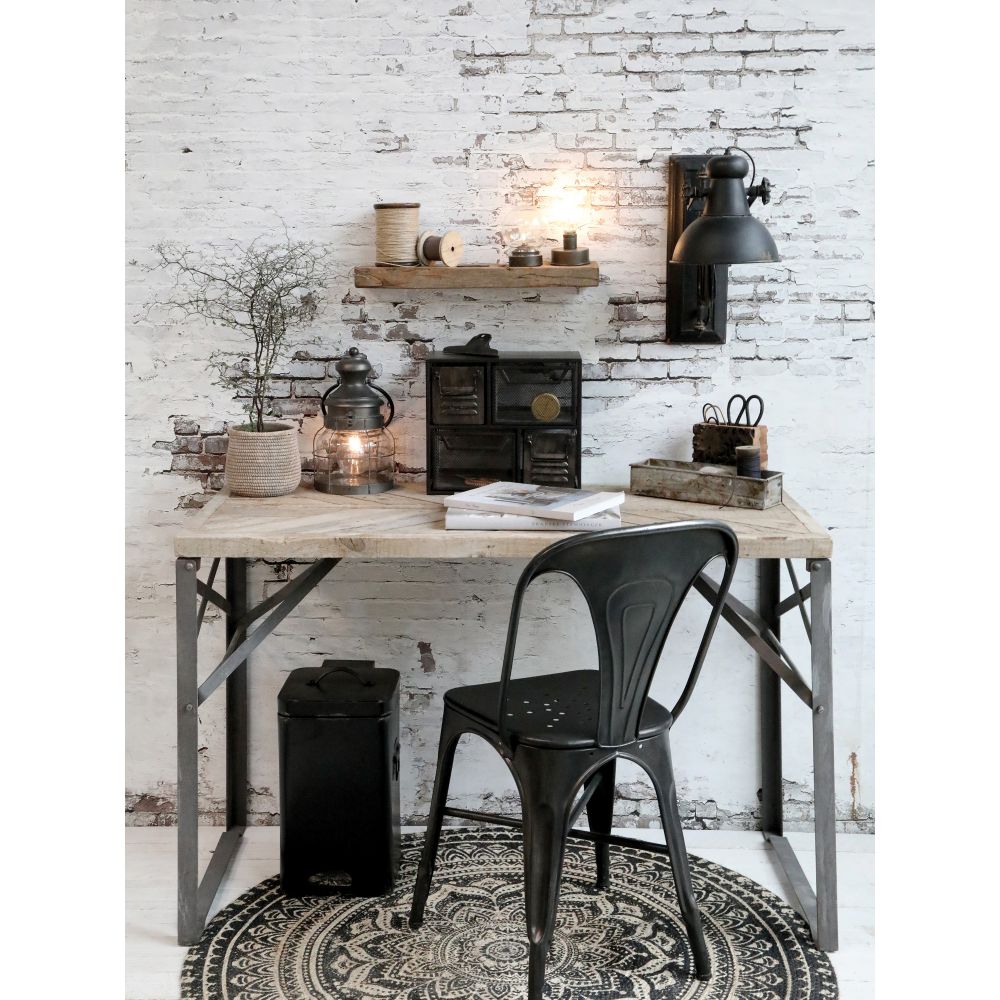 Krzesło industrialne Chic Antique Factory metalowe czarne