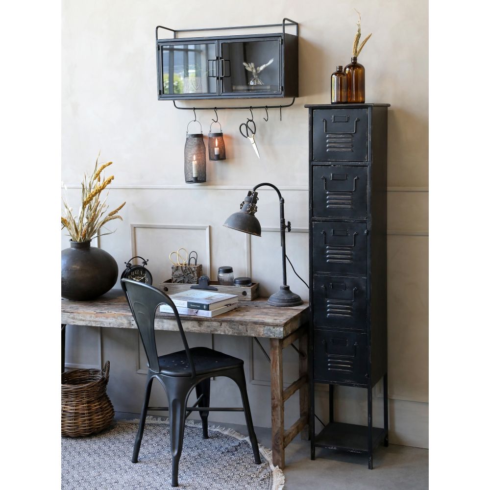 Krzesło industrialne Chic Antique Factory metalowe czarne