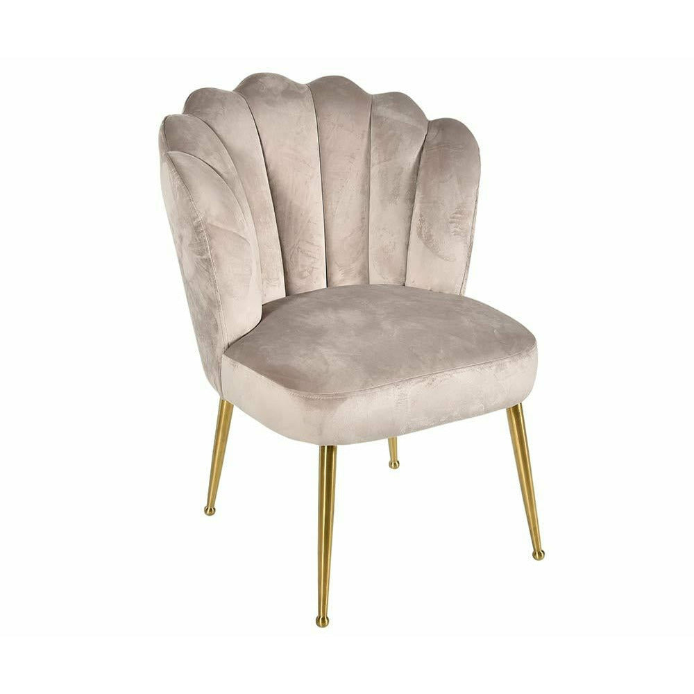Krzesło muszelka beżowe welurowe Glamour Belldeco