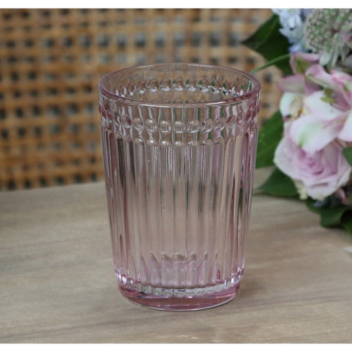 Kubek łazienkowy z różowego szkła Chic Antique
