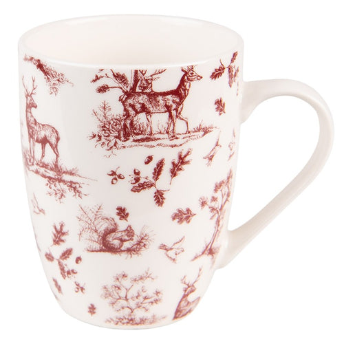 Kubek porcelanowy Clayre Eef wzór świąteczny leśne zwierzęta