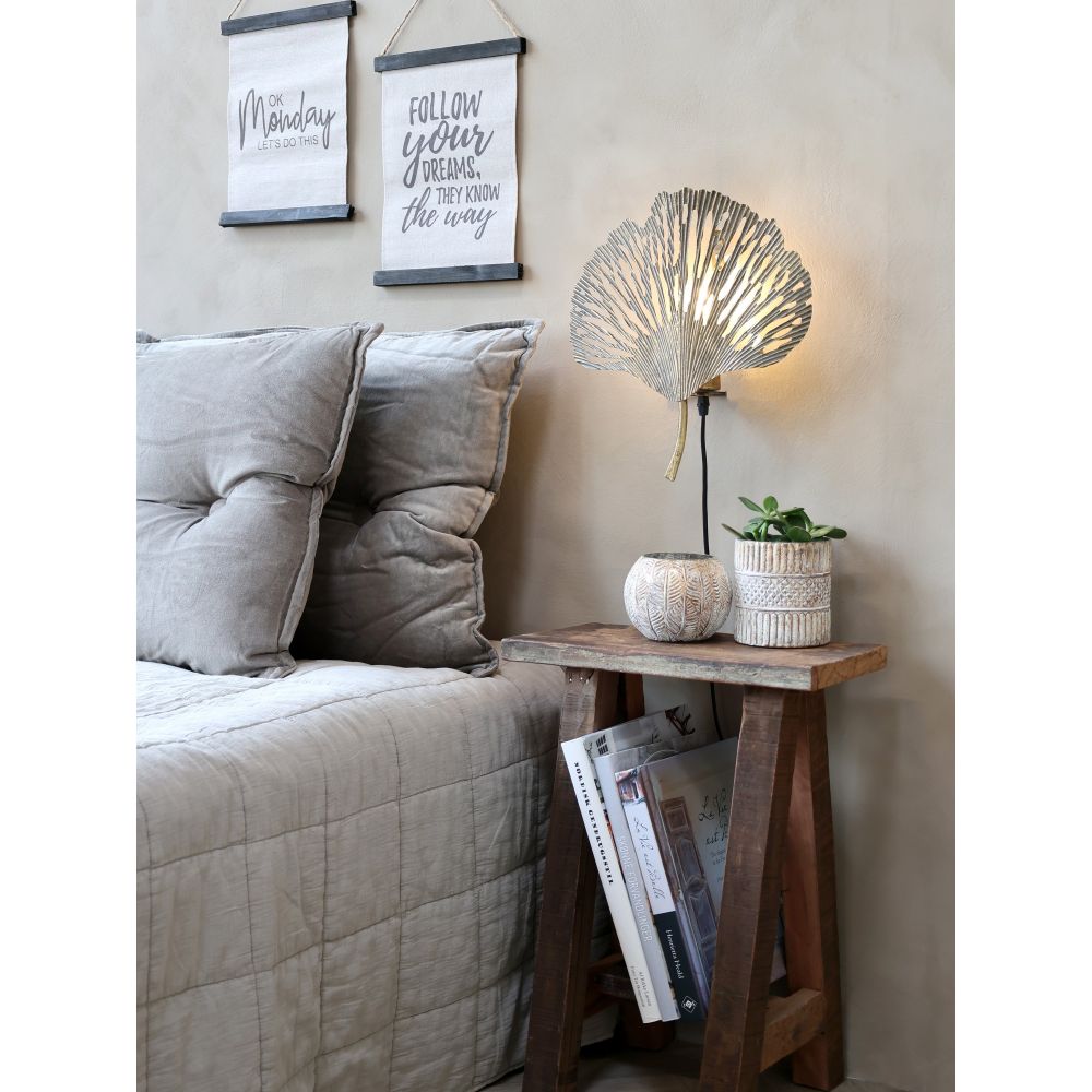 Kinkiet metalowy  liść Chic Antique