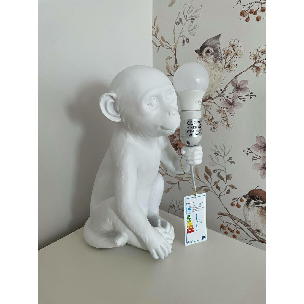 Lampa stołowa Małpa biała Clayre Eef