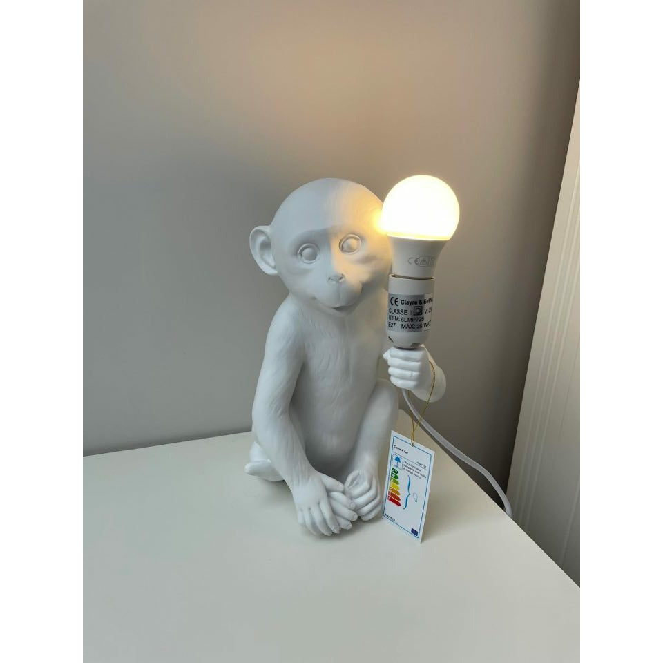 Lampa stołowa Małpa biała Clayre Eef