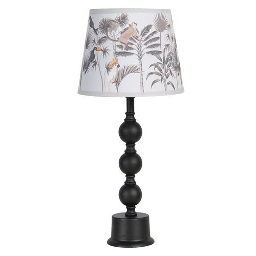 Lampa stołowa czarna Botanical z abażurem Clayre Eef