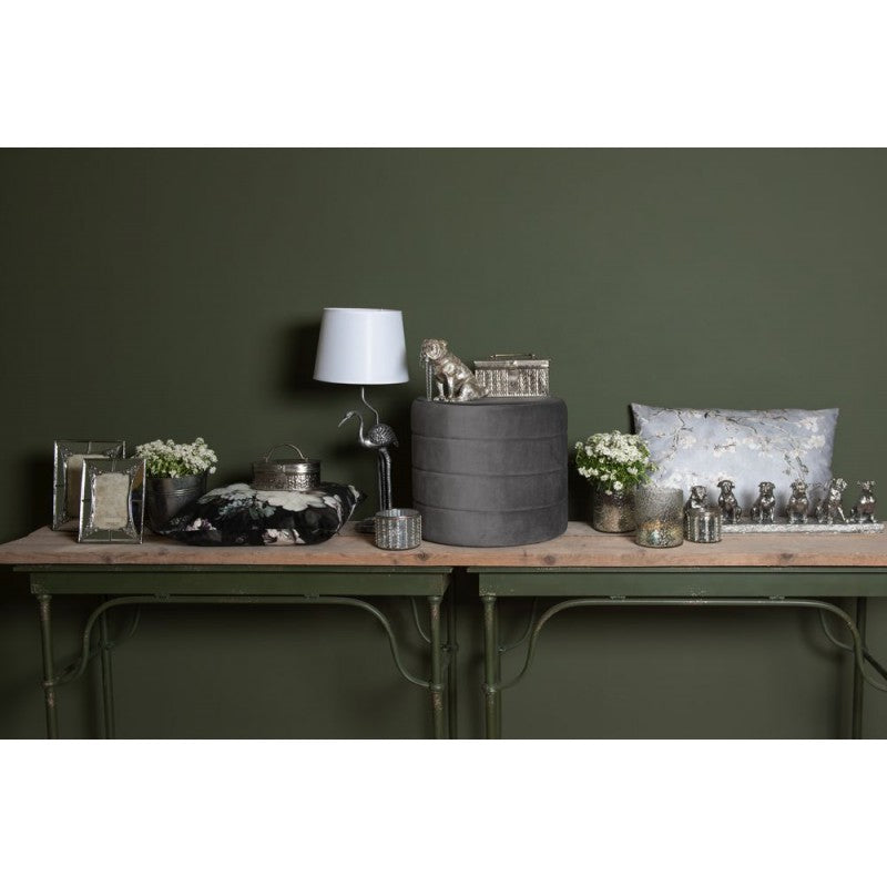 Lampa stołowa flaming art deco srebrna Clayre Eef